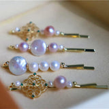 Green Lace Tiara Baroque Pearls Hairpins