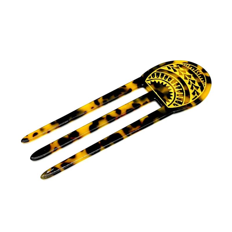 Acrylic Women Hair Pin 5 Inches Height With 3 Prong Hair Forks