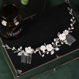 Leaf Flower Hair Comb Headband Tiara Headband Hair Accessories For Women Wedding