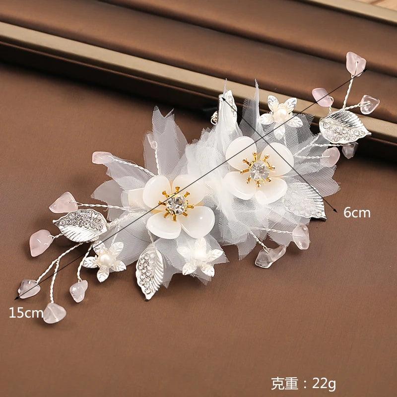Pearl Rhinestone Hairpins Bridal Tiara Jewelry