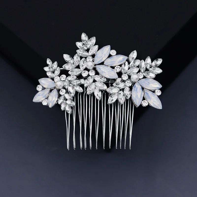 Crystal Hair Comb Silver Bridal Wedding Headpiece