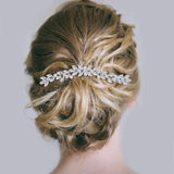 Alloy Crystal Rhinestones Pearls Flower Bridal Hair comb Wedding Headpieces