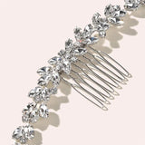 Alloy Crystal Rhinestones Pearls Flower Bridal Hair comb Wedding Headpieces