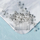 Efily Pearl Hair Combs Crystal Bridal Wedding Hair Accessories for Women