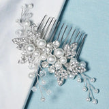 Efily Pearl Hair Combs Crystal Bridal Wedding Hair Accessories for Women