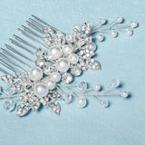 Efily Pearl Hair Combs Crystal Bridal Wedding Hair Accessories for Women