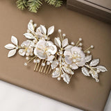 Flower Hair Comb Accessories Pearl Rhinestone Headband