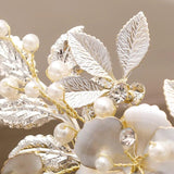 Flower Hair Comb Accessories Pearl Rhinestone Headband