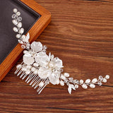 Pearl Flower Hair Comb Wedding Hair Jewelry Ladies Hair Comb Head Accessories
