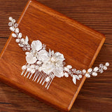 Pearl Flower Hair Comb Wedding Hair Jewelry Ladies Hair Comb Head Accessories