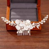 Pearl Flower Hair Comb Wedding Hair Jewelry Ladies Hair Comb Head Accessories
