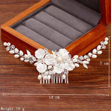 Pearl Flower Hair Comb Wedding Hair Jewelry Ladies Hair Comb Head Accessories
