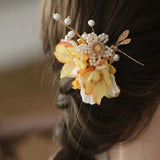 Antique Fresh Flowers Hairpin Side Clip Classic Cheongsam Hairpin
