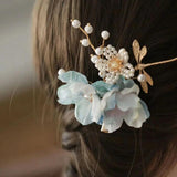 Antique Fresh Flowers Hairpin Side Clip Classic Cheongsam Hairpin