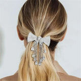 Crystal Tassel Pendant Bow Tie Hair Pins Barrettes Hair Accessories for Women