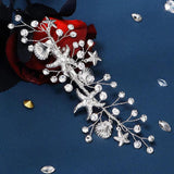 Starfish Hair Clips Rhinestone Barrettes Bridal Wedding Accessories