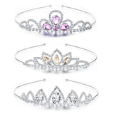 Girls Princess Rhinestone Crown Crystal Tiara Headband for Kid Bride Wedding