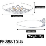 Girls Princess Rhinestone Crown Crystal Tiara Headband for Kid Bride Wedding