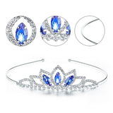Girls Princess Rhinestone Crown Crystal Tiara Headband for Kid Bride Wedding