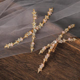 Baroque Pink Crystal Pearls Hairgrips Clips for Bride Women