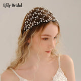 Baroque Pearl Wedding Headband for Bride Headdress Crown Tiara Hair Accessories