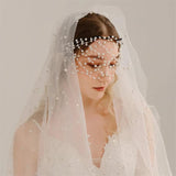 Baroque Pearl Wedding Headband for Bride Headdress Crown Tiara Hair Accessories