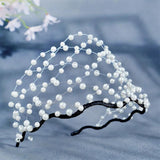 Baroque Pearl Wedding Headband for Bride Headdress Crown Tiara Hair Accessories