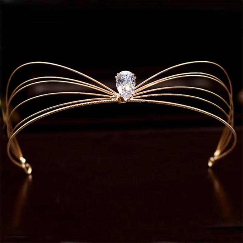Zircon Tiaras Headbands Royal Queen Wedding Crown Bridal Prom Head Ornament