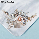 Crystal Flower Hair Comb Clips Wedding Bridal Accessory