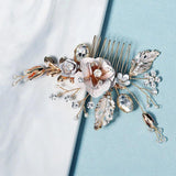 Crystal Flower Hair Comb Clips Wedding Bridal Accessory
