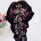 Crystal Bridal Hair Vine Wedding Headband Beads Pearls Crown Floral Jewelry