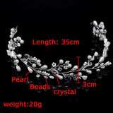 Crystal Bridal Hair Vine Wedding Headband Beads Pearls Crown Floral Jewelry