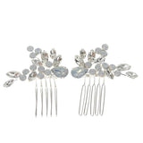 Alloy Crystal Rhinestones Pearls Flower Bridal Hair Comb Wedding