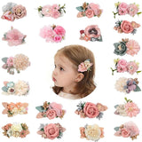 3Pcs Baby Flower Hairclips Girl Kids Sweet Pearl hairpins Headwear