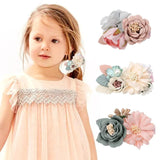 3Pcs Baby Flower Hairclips Girl Kids Sweet Pearl hairpins Headwear