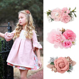 3Pcs Baby Flower Hairclips Girl Kids Sweet Pearl hairpins Headwear