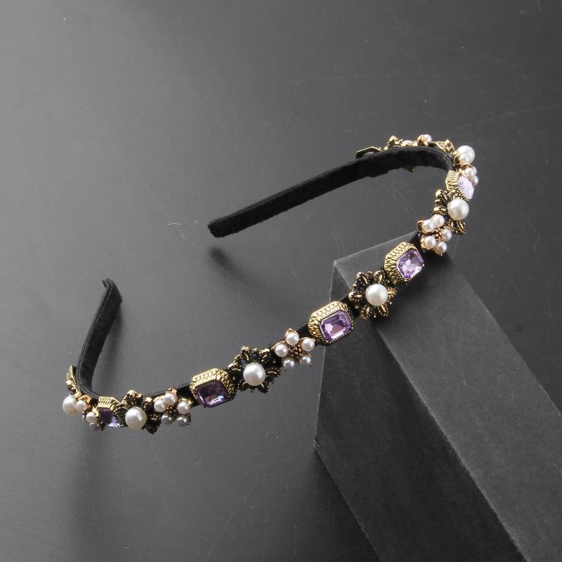 Rhinestone Pearl Hair Hoop for Parties