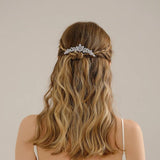 Clear Cubic Zircon Wedding Hair Comb Bridal CZ Headpiece