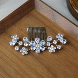 Clear Cubic Zircon Wedding Hair Comb Bridal CZ Headpiece