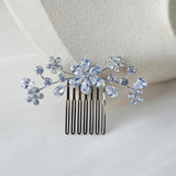 Clear Cubic Zircon Wedding Hair Comb Bridal CZ Headpiece