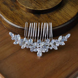 Clear Cubic Zircon Wedding Hair Comb Bridal CZ Headpiece
