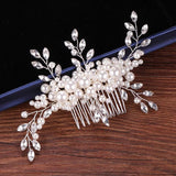 Bridal Rhinestone Pearl Hair Comb Wedding Headband