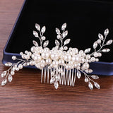 Bridal Rhinestone Pearl Hair Comb Wedding Headband
