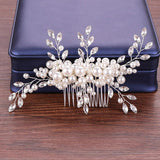 Bridal Rhinestone Pearl Hair Comb Wedding Headband