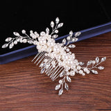 Bridal Rhinestone Pearl Hair Comb Wedding Headband