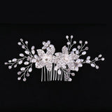 Silver Flower Pearl Bridal Hair Combs Wedding Accessory Headpiece