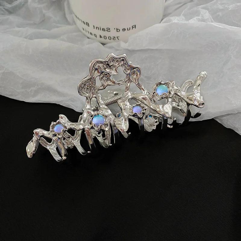 Geometric Hair Claws Clips for Women Wave Metal Clamps Clip