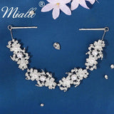 Flower Rhinestone Headband for Women Pearl Briadl Wedding Hair Accessories