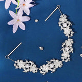 Flower Rhinestone Headband for Women Pearl Briadl Wedding Hair Accessories