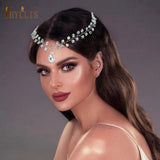 Crystal Forehead Tiara Indian Wedding Headpiece Bride Headband